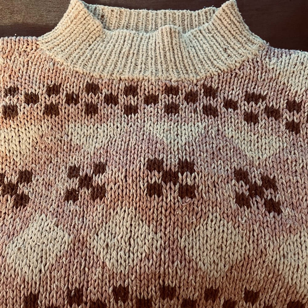 Vintage Jantzen Chunky Hand Knit Sweater Argyle